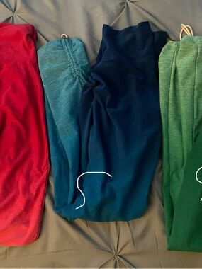 Bombshell Sportswear Red, Teal, Navy & Green Leggings/Joggers Set